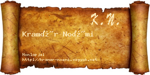 Kramár Noémi névjegykártya